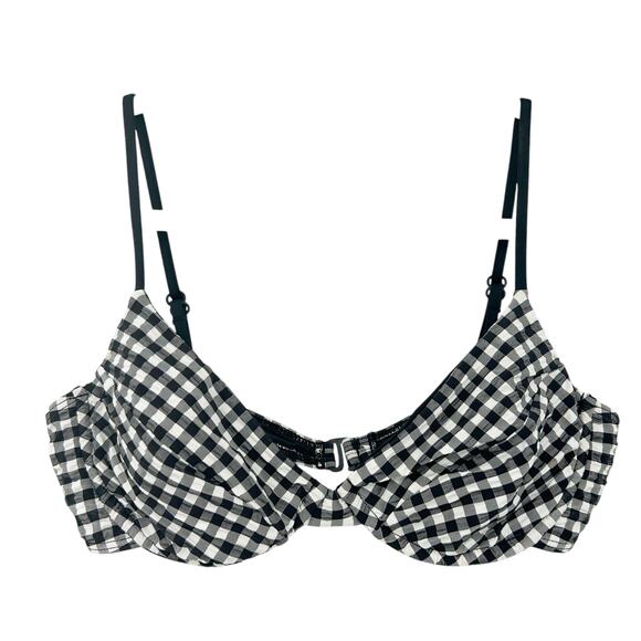 VYB Vicious Young Babes Beach Summer Plaid Underwire‎ Swim Bikini Top Size L - Picture 1 of 7